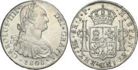 8 Reales. 1808. LIMA. J.P. 27,17 grs. (Pequeños golpecitos y leves rayitas). AC-928. EBC.