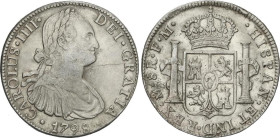 8 Reales. 1798. MÉXICO. F.M. 26,86 grs. (Pequeño golpecito en canto). AC-961. MBC+.