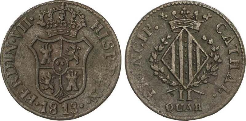 2 Cuartos. 1813. CATALUNYA (MALLORCA). 4,79 grs. Pátina. AC-7. MBC.