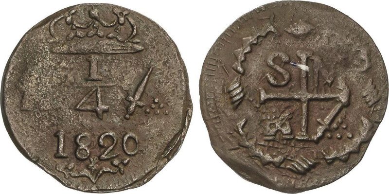Cuarto. 1820. SANTA MARTA. 4,22 grs. AE. AC-119. MBC.