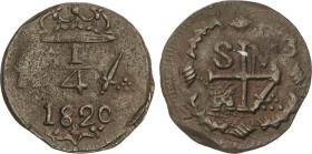 Cuarto. 1820. SANTA MARTA. 4,22 grs. AE. AC-119. MBC.