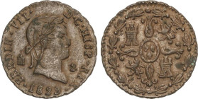 2 Maravedís. 1829. SEGOVIA. 2,47 grs. AC-151. EBC.