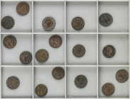 Lote 18 monedas 2 Maravedís. 1824 a 1830. JUBIA y SEGOVIA (17). A EXAMINAR. BC+ a EBC.