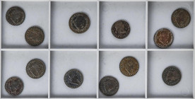 Lote 10 monedas 2 Maravedís. 1818, 19, 24, 25, 26, 27, 28, 29, 30, 31, 32, 33. SEGOVIA. A EXAMINAR. MBC- a EBC-.