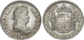 2 Reales. 1812. LIMA. J.P. 6,74 grs. Pátina. ESCASA. AC-812. MBC.