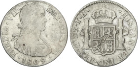 2 Reales. 1809. MÉXICO. T.H. 6,63 grs. Busto imaginario. AC-856. BC+.