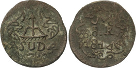 8 Reales. 1814. MORELOS. 20,02 grs. AE. Con adornos. Pátina verde. AC-1344. MBC.