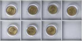 Lote 7 monedas 1 Peseta. 1947, 1953. 1947: (*52, 53). 1953 (*56, 60, 61, 62, 63). A EXAMINAR. EBC a SC.