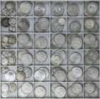 Lote 48 monedas 100 Pesetas. 1966 (*19-66 (27), 67 (8) y 68 (13)). Incluye 160 grs aproximadamente en medallitas y monedas extranjeras en plata. A EXA...