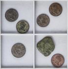 Lote 7 monedas 2 (6) y 8 Maravedís. FELIPE IV, CARLOS III y FERNANDO VII. AE. 8 Maravedís Felipe IV Madrid resellado, 2 Maravedís 1774 Carlos III Madr...