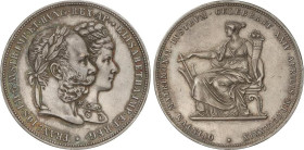 2 Florin. 1879. FRANZ JOSEPH I. 24,62 grs. AR. Bodas de plata de Francisco José I y Elisabeth. Bruce-XM5. EBC-.