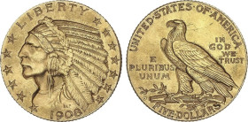 5 Dollars. 1908-D. DENVER. 8,34 grs. AU. Indian Head. KM-129. EBC-.