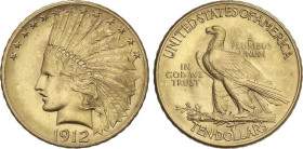 10 Dollars. 1912. 16,71 grs. AU. Indian Head. Brillo original. Fr-167; KM-130. EBC.