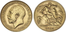 1/2 Sovereign. 1913. GEORGE V. 3,99. AU (917). KM-819. EBC.