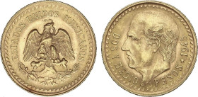 2 1/2 Pesos. 1945. 2,08 grs. AU (900). Miguel Hidalgo. Reacuñación oficial (Restrike). Fr-169R; KM-463. SC-.
