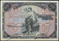 50 Pesetas. 24 Septiembre 1906. Serie A. Ed-315a. MBC+.