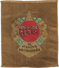 Escudo colectivo de la Medalla Militar. 22-7-1921. Tela bordada. Ø 70 x 60 mm. AL MERITO EN CAMPAÑA. Distintivo otorgado en modalidad colectiva a un s...