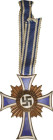 Medalla a la Madre Alemana. Categoría de bronce. 16 Diciembre 1938. III REICH. ALEMANIA. Br y esmaltes. Ø 44 x 36 mm. Tipo II. Con parte de cinta orig...