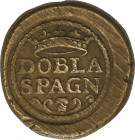 Ponderales para moneda española Dobla Spagn. VITTORIO EMANUELLE II. ITALIA. 13,45 grs. AE. Reverso liso. MBC+.