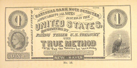 Extremely Rare 1866 National Bank Note "Detecter"