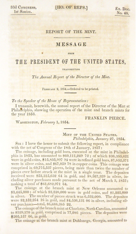 United States Government. MESSAGE FROM THE PRESIDENT OF THE UNITED STATES, TRANS...