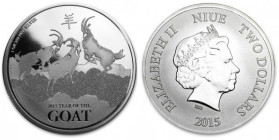1 O
AR
Niue, 2 Dollars, Goat, 2015
31,10 g