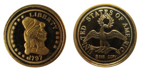 5 Dollars AV
Liberty 1797, Gold Copy (2006), Gold 585/1000
11 mm, 0,50 g