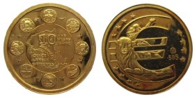 Medal AV
10 Years Euro, Greece, Gold 585/1000
11 mm, 0,5 g