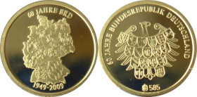 Medal AV
60 Jahre BRD, 2010, Gold 585/1000
11 mm, 0,50 g
