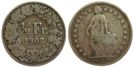 1/2 Frank AR
Switzerland, 1908
