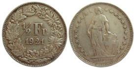 1/2 Frank AR
Switzerland, 1921