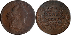 1798 Draped Bust Cent. Style II Hair. VG-8 (PCGS).
PCGS# 1434. NGC ID: 2244.

Estimate: $300