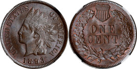1893 Indian Cent. MS-65 BN (NGC).
PCGS# 2184. NGC ID: 228M.

Estimate: $250