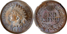 1903 Indian Cent. MS-65 BN (NGC).
PCGS# 2214. NGC ID: 228Y.

Estimate: $125