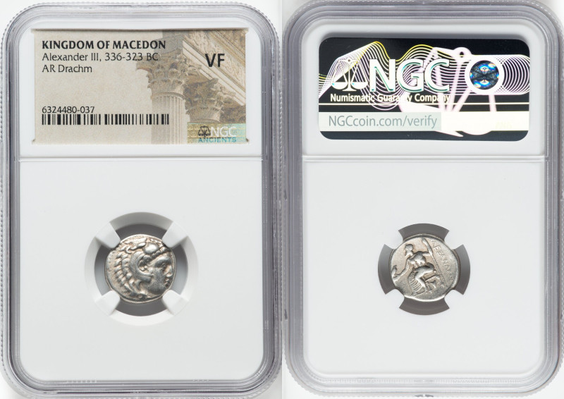 MACEDONIAN KINGDOM. Alexander III the Great (336-323 BC). AR drachm (15mm, 11h)....