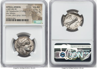 ATTICA. Athens. Ca. 440-404 BC. AR tetradrachm (24mm, 17.06 gm, 7h). NGC Choice AU 5/5 - 4/5. Mid-mass coinage issue. Head of Athena right, wearing ea...