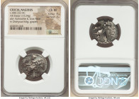 CILICIA. Nagidus. Ca. 400-333 BC. AR stater (24mm, 10.24 gm, 6h). NGC Choice XF 4/5 - 3/5. Aphrodite seated left, draped to waist, phiale raised in ri...