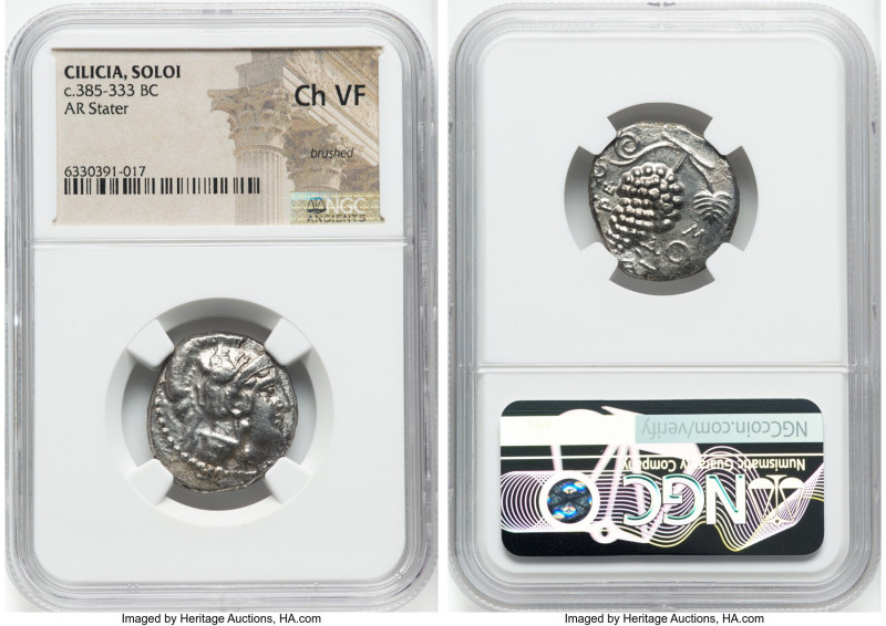 CILICIA. Soloi. Ca. 385-350 BC. AR stater (23mm, 7h). NGC Choice VF, brushed. He...