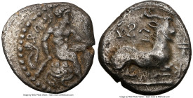 CYPRUS. Salamis. Evagoras I (411-374/3 BC). AR third-stater or tetrobol (14mm, 3.17 gm, 2h). NGC Choice VF 4/5 - 3/5. E u va-ko-ro (Cypriot), Heracles...