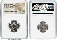C. Memmius C.f. (ca. 56 BC). AR denarius (19mm, 3.99 gm, 11h). NGC VF 4/5 - 3/5. Rome. QVIRINVS-C•MEMMI•C•F•, laureate head of Quirinus right / MEMMIV...