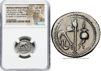 Julius Caesar, as Dictator (49-44 BC). AR denarius (20mm, 3.88 gm, 3h). NGC Choice VF 2/5 - 3/5. Military mint traveling with Caesar in northern Italy...