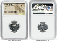 Augustus (27 BC-AD 14). AR denarius (19mm, 9h). NGC Fine, marks. Lugdunum, 2 BC-AD 4. CAESAR AVGVSTVS-DIVI F PATER PATRIAE, laureate head of Augustus ...