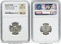 Maximinus I (AD 235-238). AR denarius (21mm, 3.09 gm, 12h). NGC MS 5/5 - 4/5. Rome, ca. January AD 236-April AD 238. MAXIMINVS PIVS AVG GERM, laureate...