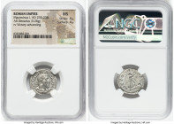 Maximinus I (AD 235-238). AR denarius (20mm, 3.26 gm, 11h). NGC MS 4/5 - 4/5. Rome, March AD 235-January AD 236. IMP MAXIMINVS PIVS AVG, laureate, dra...