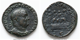 Balbinus (April-June AD 238). AE sestertius (29mm, 14.80 gm, 1h). Fine, tooled. Rome. IMP CAES D CAEL BALBINVS AVG, laureate, draped and cuirassed bus...