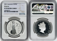 British Dependency. Elizabeth II "Britannia" 5 Pounds 2021 PR70 Ultra Cameo NGC, KM-Unl. HID09801242017 © 2022 Heritage Auctions | All Rights Reserved...
