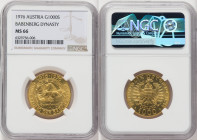Republic gold "Babenberg Dynasty" 1000 Schilling 1976 MS66 NGC, Vienna mint, KM2933, Fr-909. 1000th year anniversary. HID09801242017 © 2022 Heritage A...