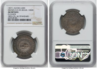 Portuguese Administration Counterstamped 600 Reis ND (1871) AU Details (Cleaned) NGC, KM28.2. cf. KM465 (Host). Displaying crown Counterstamp (AU Stan...