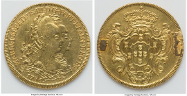 Maria I & Pedro III gold 6400 Reis (Peça) 1786-R XF (Altered Surfaces, Mount Removed), Rio de Janeiro mint, KM199.2, LMB-468. 31.9mm. 14.07gm. HID0980...