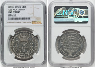 Maria I Pair of Certified 640 Reis 1787-(L) NGC, 1) "Full Arch Crown" 640 Reis 1787-(L) - UNC Details (Cleaned), KM222.1 2) "Flat Arch Crown" 640 Reis...